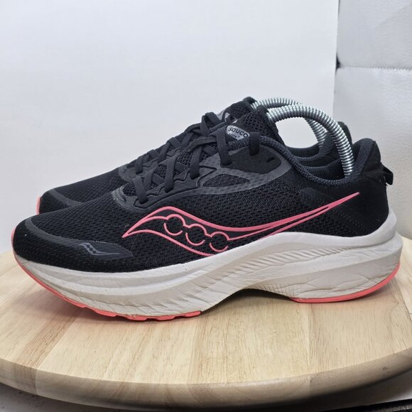 Saucony Black & Pink Sneakers Axon 3 Running Shoes Women’s - Size 8.5 - Picture 1 of 9